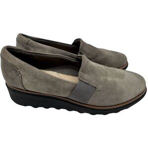 Collections By Clark Women Suede Sharon Dolly Shoes Sz 8 M Gray Ultimate Comfort